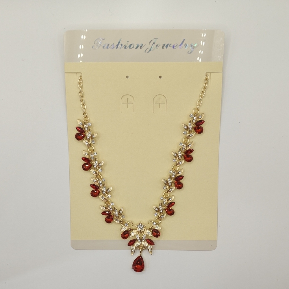 Elegant Red and Gold Necklace